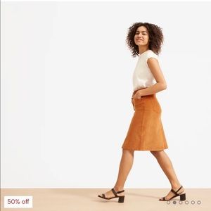 Everlane Corduroy Button Front Pencil Skirt Size 25